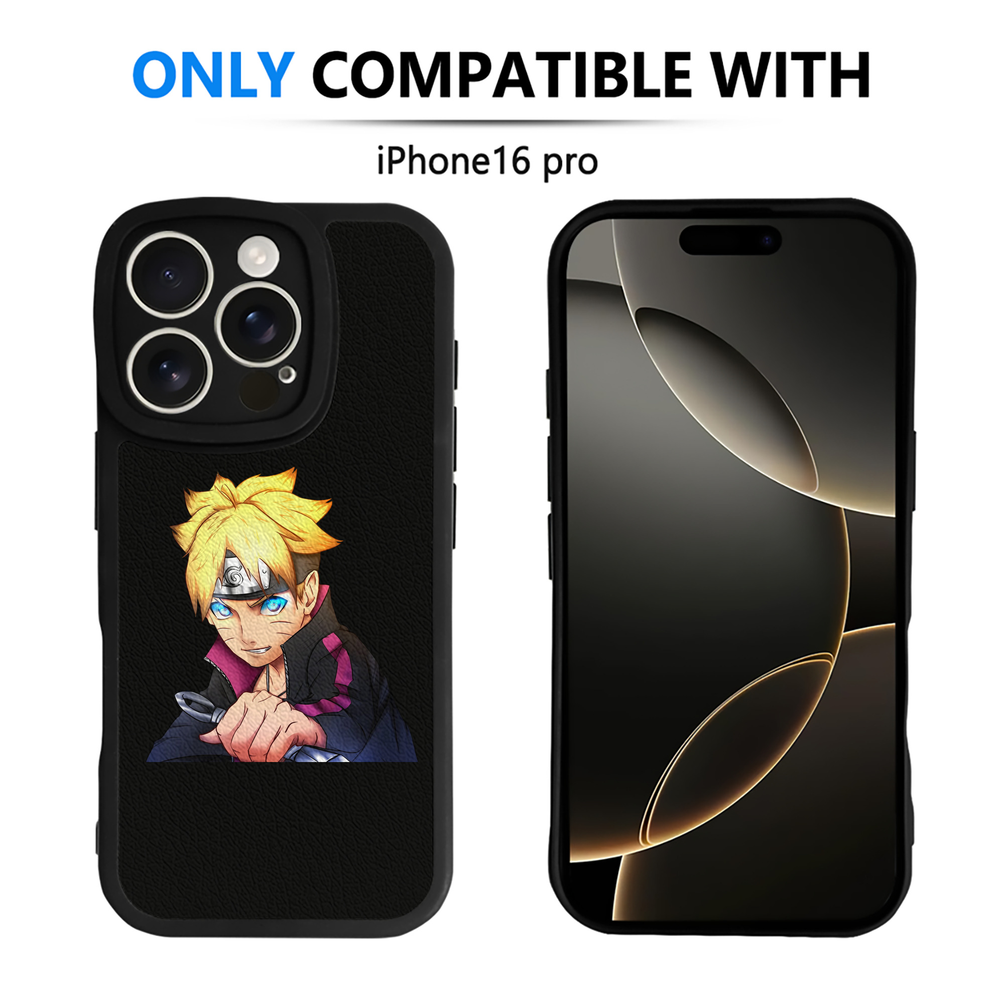 （画像用） NARUTO -ナルト- うずまき ボルト Uzumaki Boruto 【iPhone 16シリーズ対応】シリコンスマホケース（レザー調） 材質：シリコン